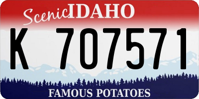 ID license plate K707571