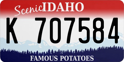 ID license plate K707584