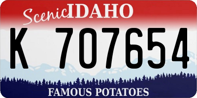 ID license plate K707654
