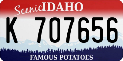 ID license plate K707656