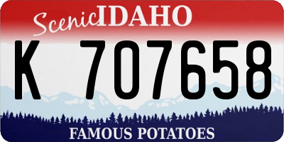 ID license plate K707658