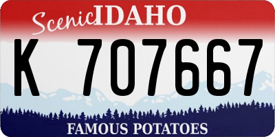 ID license plate K707667