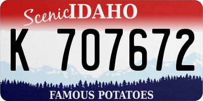 ID license plate K707672
