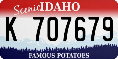 ID license plate K707679