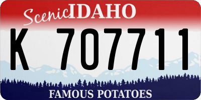 ID license plate K707711
