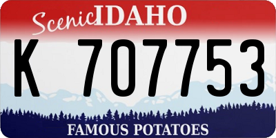 ID license plate K707753