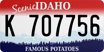 ID license plate K707756