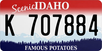 ID license plate K707884