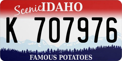 ID license plate K707976