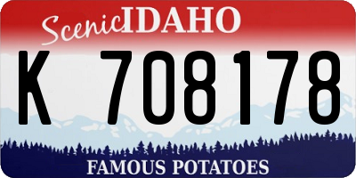 ID license plate K708178