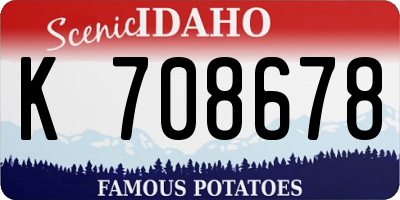 ID license plate K708678