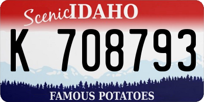 ID license plate K708793