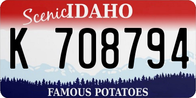 ID license plate K708794