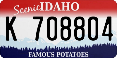 ID license plate K708804