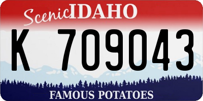 ID license plate K709043