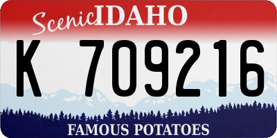 ID license plate K709216