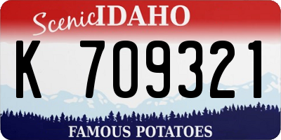 ID license plate K709321