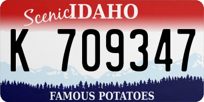 ID license plate K709347