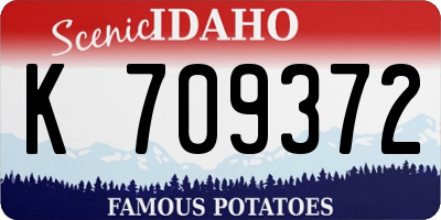 ID license plate K709372