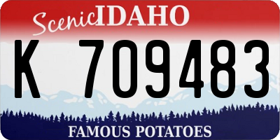 ID license plate K709483