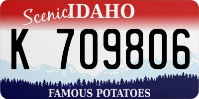 ID license plate K709806