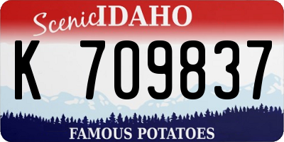 ID license plate K709837