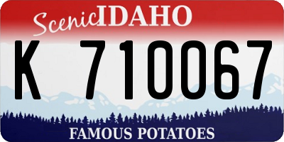 ID license plate K710067