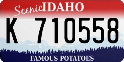 ID license plate K710558