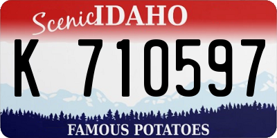 ID license plate K710597