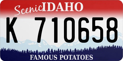 ID license plate K710658
