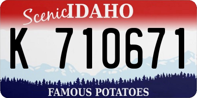 ID license plate K710671