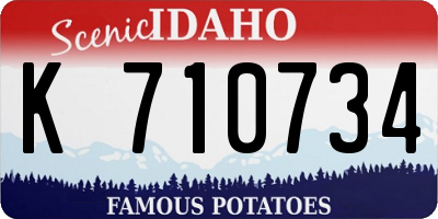 ID license plate K710734
