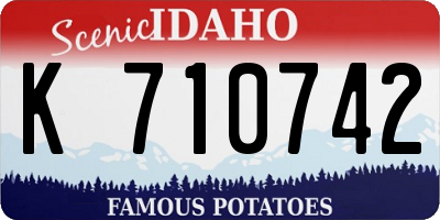 ID license plate K710742