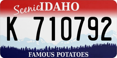 ID license plate K710792