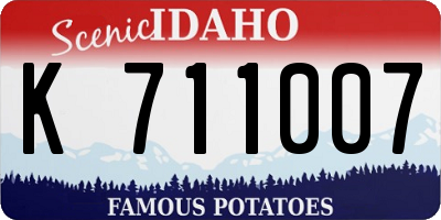 ID license plate K711007