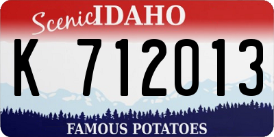ID license plate K712013