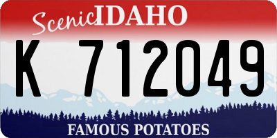 ID license plate K712049