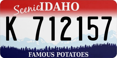 ID license plate K712157