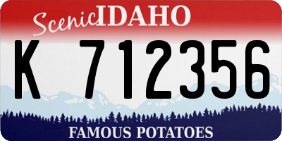 ID license plate K712356