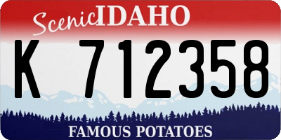 ID license plate K712358