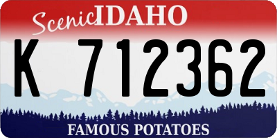 ID license plate K712362