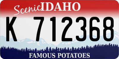 ID license plate K712368