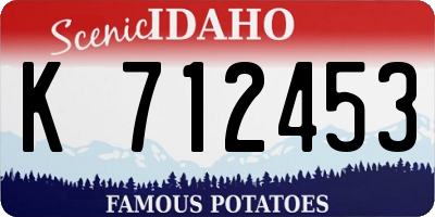 ID license plate K712453