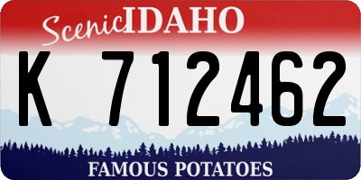 ID license plate K712462