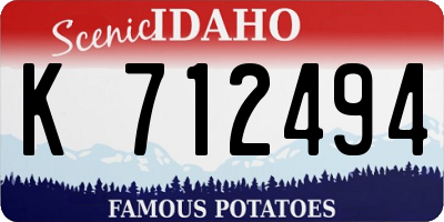 ID license plate K712494