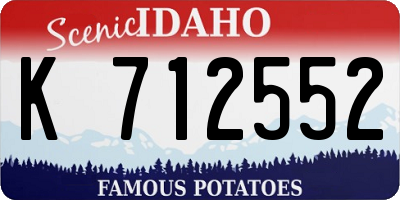 ID license plate K712552