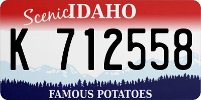 ID license plate K712558