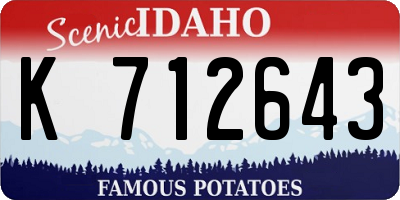 ID license plate K712643