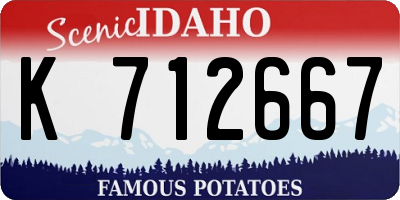 ID license plate K712667