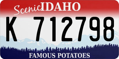 ID license plate K712798